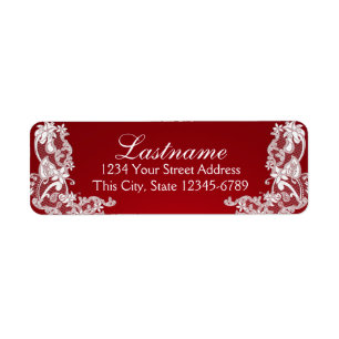Etiqueta Vintage Country Floral Lace Red