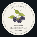 Etiqueta vintage de Blackberry Jam Jar Canning<br><div class="desc">Elegante Color de agua pintado a mano estilo vintage Blackberries,  etiqueta de tarro de mermelada. Usa tu mermelada casera o lo que quieras. Hace un gran regalo. Rellene su información en etiqueta y disfrute.</div>