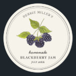 Etiqueta vintage de Blackberry Jam Jar Canning<br><div class="desc">Elegante Color de agua pintado a mano estilo vintage Blackberries,  etiqueta de tarro de mermelada. Usa tu mermelada casera o lo que quieras. Hace un gran regalo. Rellene su información en etiqueta y disfrute.</div>
