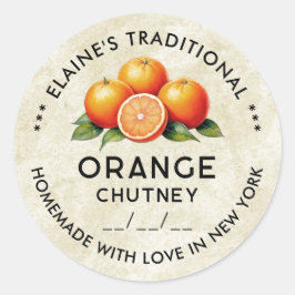 Etiqueta vintage de chutney de naranja casero