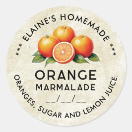 Etiqueta vintage de mermelada de naranja casera