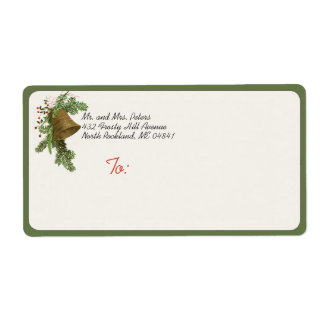 Etiqueta vintage de Navidad (Evergreen) de vacacio