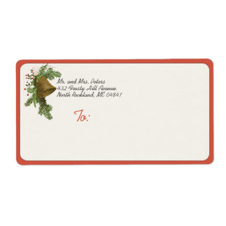 Etiqueta vintage de Navidad (Evergreen) de vacacio