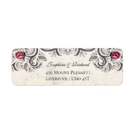 Etiqueta Vintage de Rosa ruso