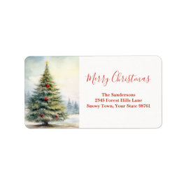 Etiqueta Vintage del árbol de Navidad evergreen