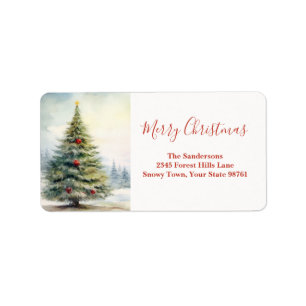 Etiqueta Vintage del árbol de Navidad evergreen