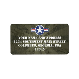 Etiqueta Vintage del Cuerpo Aéreo del Ejército