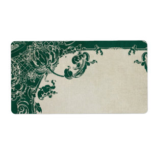 Etiqueta Vintage Elegance Boda Toile Floral Damask