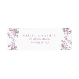 Etiqueta Vintage Elegance Dusty Rosa Dirección de Retorno d