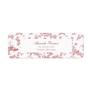Etiqueta Vintage English Floral Toile de Jouy-Pink