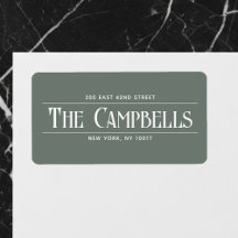 Vintage Family Name Green Return Address