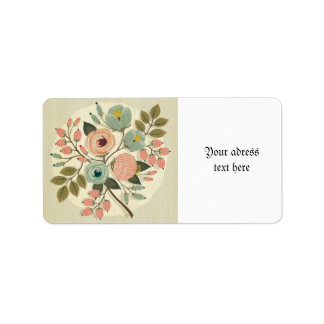 Etiqueta Vintage, floral, pintado a mano, color de agua, li