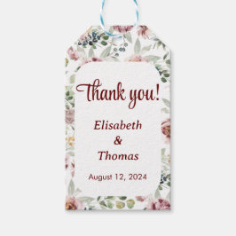 Etiqueta vintage floral romántica de regalo de col