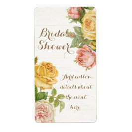 Etiqueta Vintage Floral Whitewash Primavera Shower