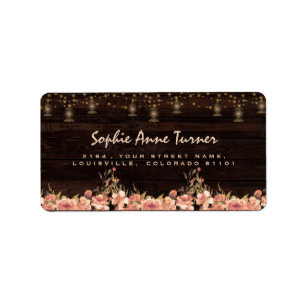 Etiqueta Vintage Floral Wood Old Lanterns Weddin