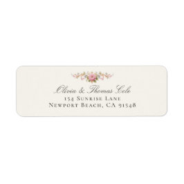 Etiqueta Vintage Garden French Roses Wedding Return Address
