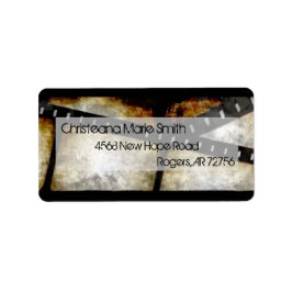 Etiqueta Vintage Gold y Black Film Strip Watercolor