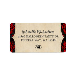 Etiqueta Vintage Gothic Halloween Spider Return Address