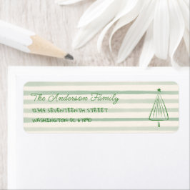 Etiqueta Vintage Green Hand Drake Christmas Tree Address