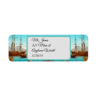 Etiqueta Vintage Harbour Italy 1800