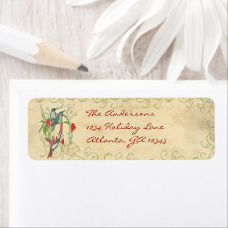 Etiqueta Vintage Humingbird Swirl Return Address