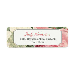 Etiqueta Vintage Jardín Botánico Flores Elegante Clásico