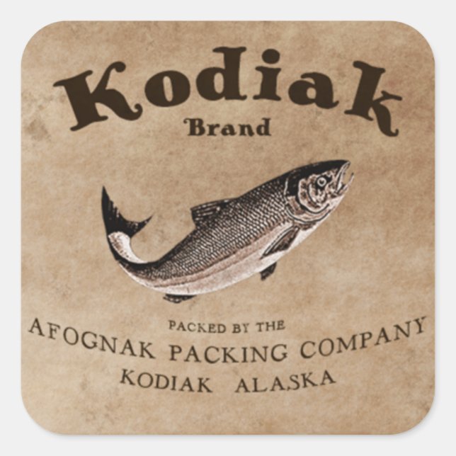 Etiqueta Vintage Kodiak Salmon (Anverso)