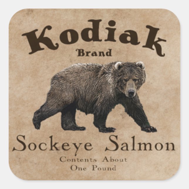 Etiqueta Vintage Kodiak Salmon (Anverso)