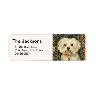 Etiqueta Vintage Maltese or Bichon puppy Dog