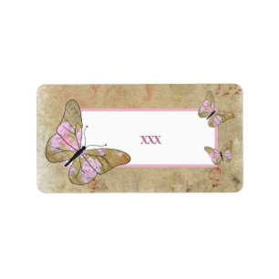 Etiqueta Vintage mariposa