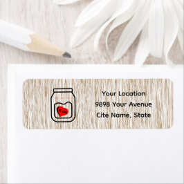 Etiqueta Vintage mason jar wood grain theme 