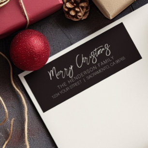 Etiqueta Vintage Merry Christmas Return Address