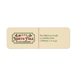 Etiqueta Vintage North Pole plegado