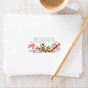 Etiqueta Vintage Pájaros Flor de Cerezo Rosa RSVP