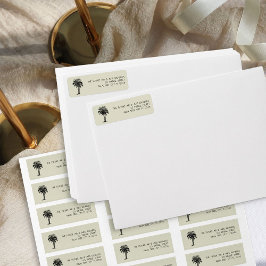 Etiqueta Vintage Palm Tree Future Mr and Mrs Return Address