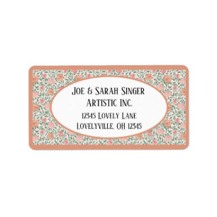 Etiqueta Vintage Perfect Peach y Rosas Peach