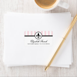 Etiqueta Vintage Pink French Fleur De Lis Return Address