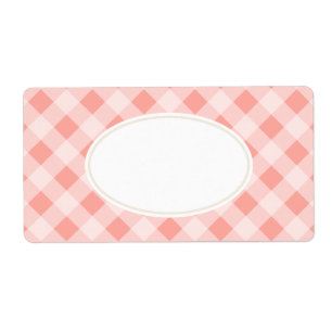Etiqueta Vintage Pink Gingham Labels