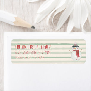 Etiqueta Vintage Quirky Navidades Snowman se dirigen a la f
