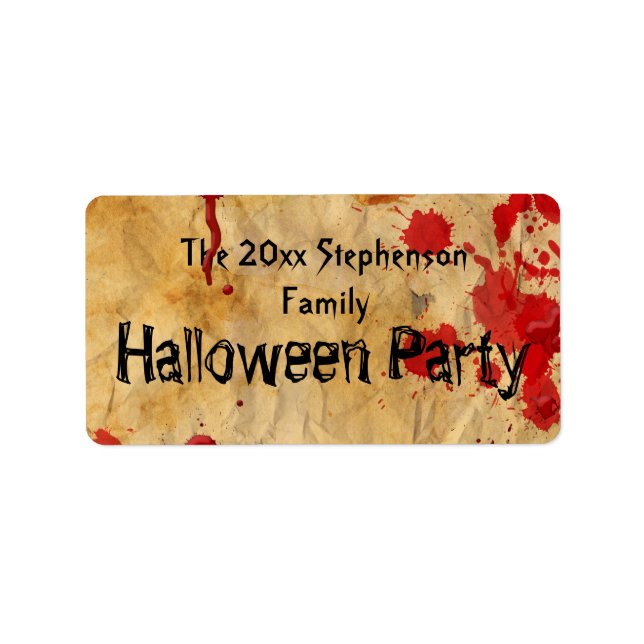 Etiqueta Vintage Red Bloplter Halloween Party (Frente)