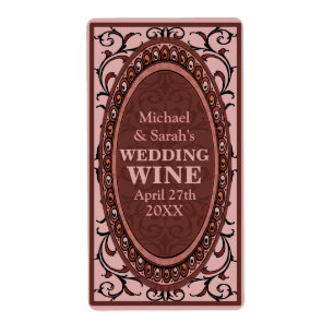 Etiqueta Vintage Red Victorian Boda Vinos