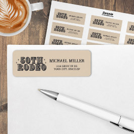 Etiqueta Vintage Retro Cowboy Rodeo 50 cumpleaños