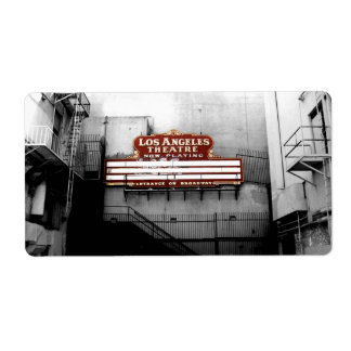 Etiqueta Vintage Rótulo Teatro de Los Ángeles