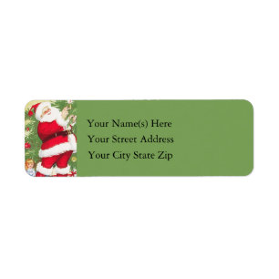 Etiqueta Vintage Santa decora árbol de Navidad