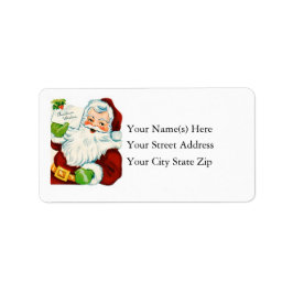 Etiqueta Vintage Santa Delivers Navidades desea