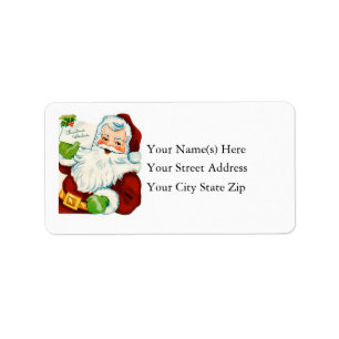 Etiqueta Vintage Santa Delivers Navidades desea