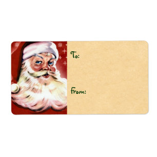 Etiqueta Vintage Santa Navidades Labs