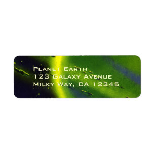 Etiqueta Vintage Science Ficción Green Planet w Spaceship