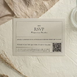 Etiqueta Vintage simple y moderna Tarjeta RSVP de 