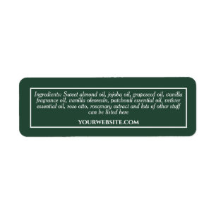 Etiqueta Vintage style ingredients label - green and white